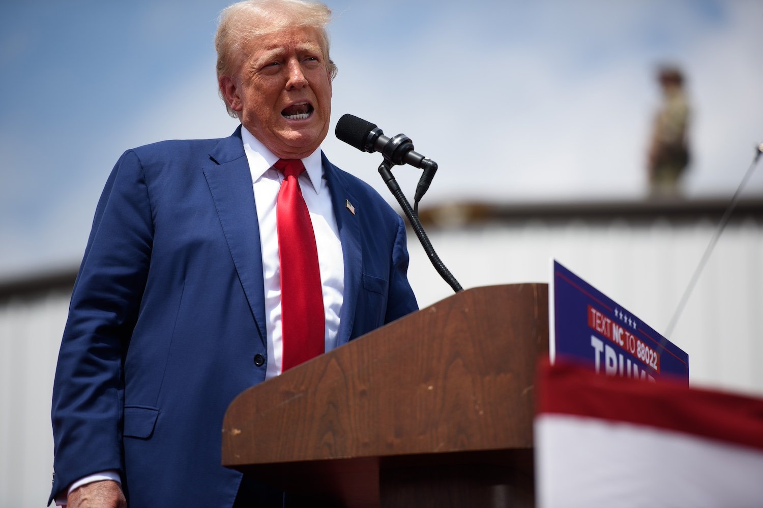 Donald Trump speaks at a rally in Asheboro, North Carolina