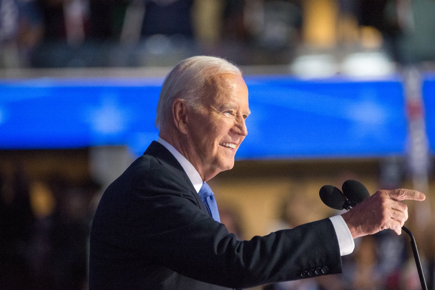 President of the United States Joe Biden speaks during the 2024 Democratic National Convention in Chicago, Illinois, United States on August 19, 2024.